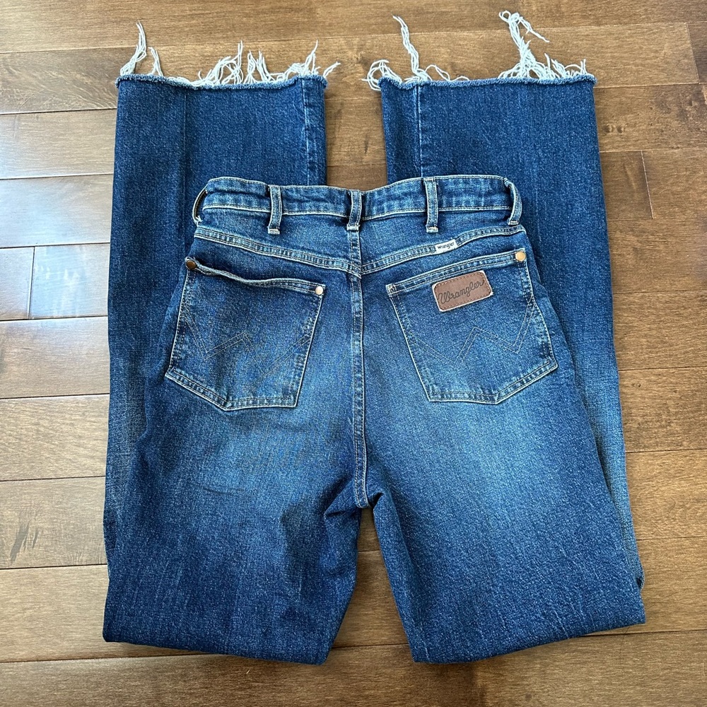 Wrangler boot cut raw edge jeans
